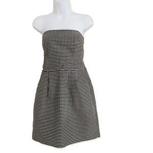 Rachel Roy Black & White Heart Strapless Cut-Out Back Dress (Size 10)